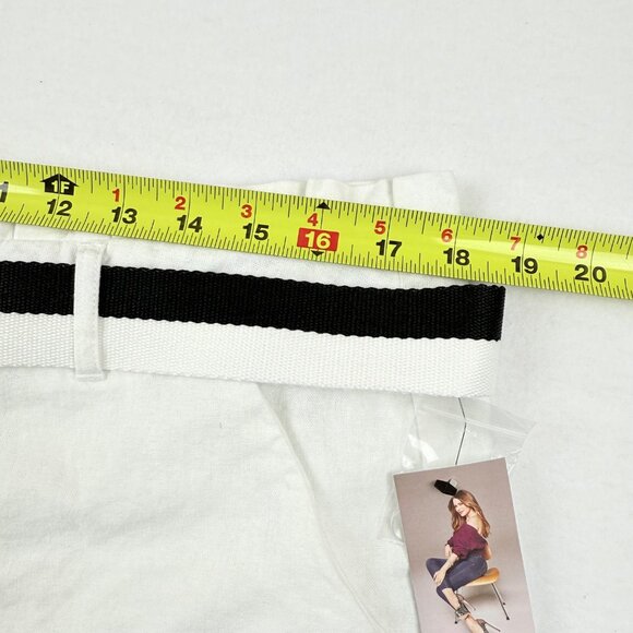 Sofia Vergara Jeans Women's Linen Blend High Rise Belted White Shorts Size 16 NW - Picture 8 of 11